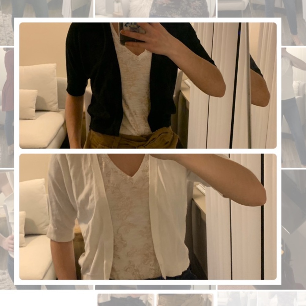 2 for 1 Half Sleeve Cardigans in Black and White